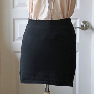 H&M Black Bodycon Cotton Skirt